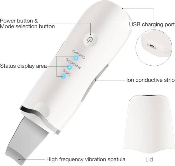 Nettoyant Pores, Éliminateur de Points Noirs, Professionnel, Exfoliant, Électrique, pour le Nettoyage du Visage – Image 3