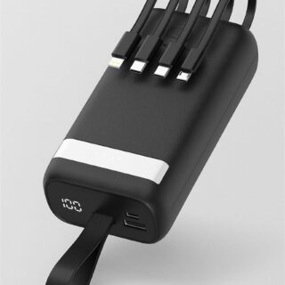 Power Bank 30000mAh avec 4 cables et 1 sortie USB